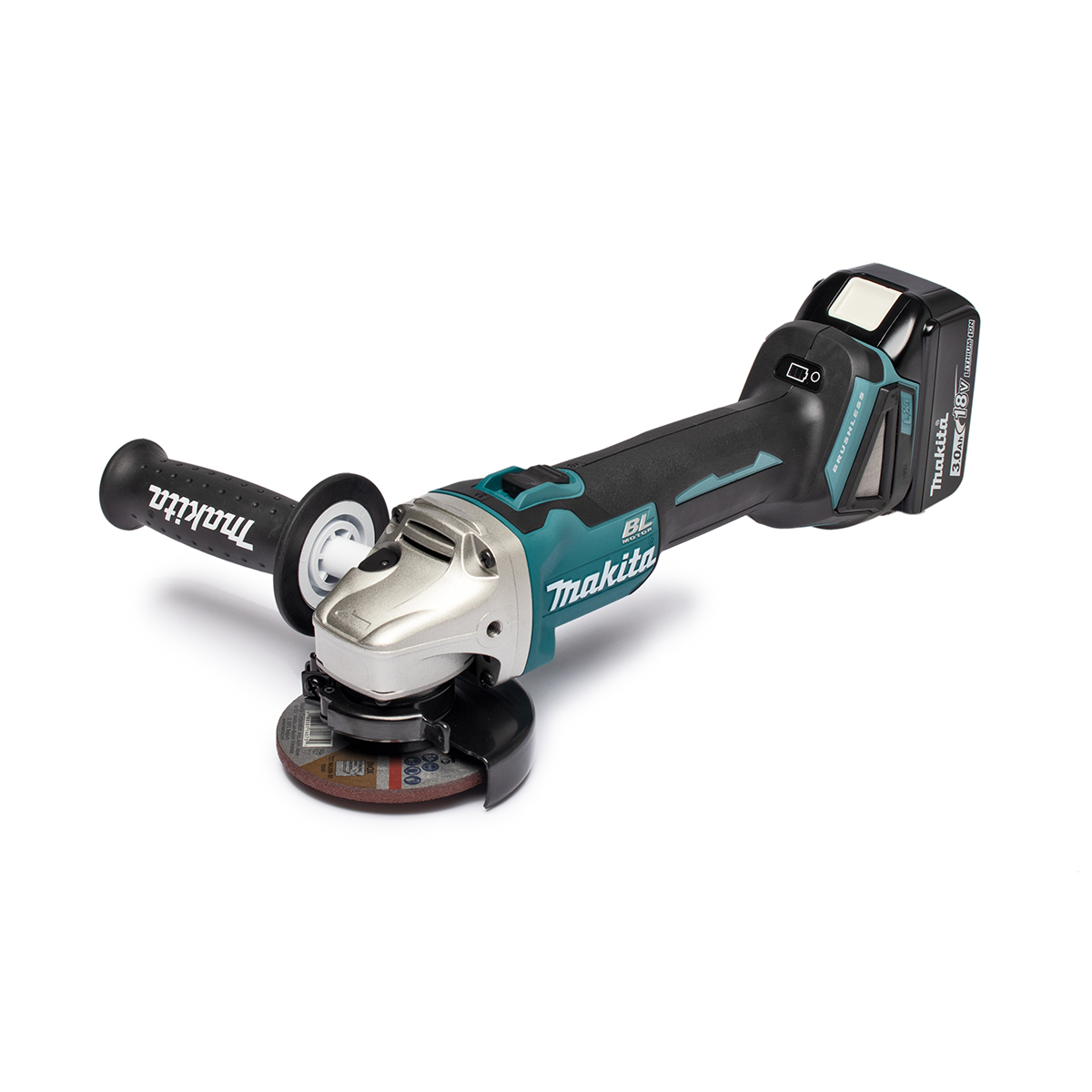 MAKITA : เครื่องเจียไร้สาย 18 โวลต์ ขนาด 4 นิ้ว รุ่น DGA404RFE ความเร็วรอบตัวเปล่า 8,500 รอบ/นาที รวมแบตเตอรี่และแท่นชาร์จ