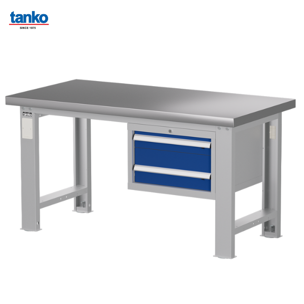 โต๊ะช่างงานหนัก หน้าท็อปสแตนเลสพร้อมลิ้นชัก 2 ชั้น TANKO