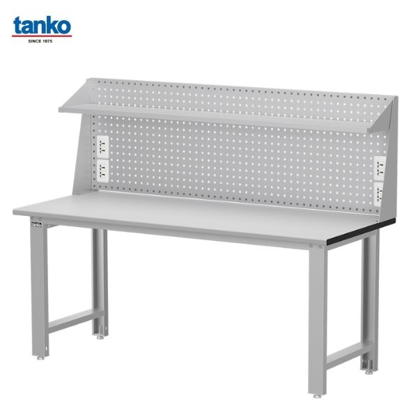 TANKO : โต๊ะทำงานช่างหน้าท็อปลามิเนต หน้ากว้าง 1.8 เมตร รับน้ำหนักได้ 600 กิโล พร้อมแผงแขวนเครื่องมือ ชั้นวาง และปลั๊กไฟ รุ่น WB-67F5