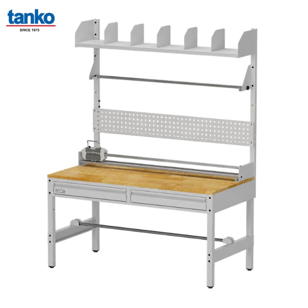 โต๊ะแพ็กสินค้าหน้าท็อปไม้ พร้อมชั้นวาง TANKO รุ่น WKT-5102W1
