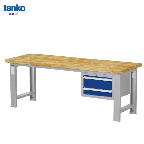 โต๊ะช่าง Heavy Duty หน้าท็อปไม้ 2 ลิ้นชัก TANKO รุ่น WAS-74022W_Grey