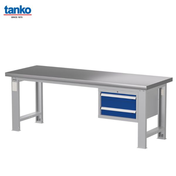 โต๊ะช่าง Heavy Duty หน้าท็อปสแตนเลส 2 ลิ้นชัก TANKO รุ่น WAS-74022S_Grey