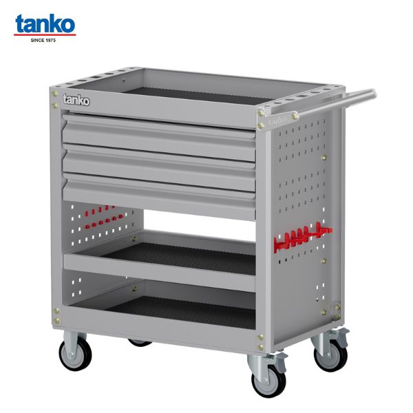 TANKO : รถเข็นเก็บเครื่องมือ พร้อมลิ้นชัก 3 ชั้นสำหรับเก็บอะไหล่ รุ่น EKB-3AMR7