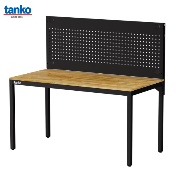 โต๊ะอเนกประสงค์ ขนาด 1.5 เมตร หน้าท็อปไม้ สีดำ พร้อมแผงแขวนเครื่องมือ TANKO รุ่น WE-58W3_BK