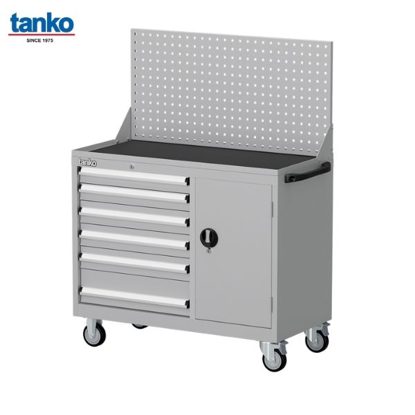 ตู้เหล็กเก็บเครื่องมือ 6 ลิ้นชักพร้อมแผงแขวนเครื่องมือติดล้อ TANKO รุ่น ELS-276MA