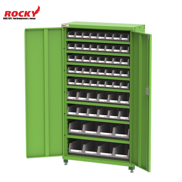 ROCKY : ตู้ใส่กล่องอะไหล่พร้อมประตูบานเปิด กล่องอะไหล่ 60 กล่อง รุ่น RBS-CC8R60