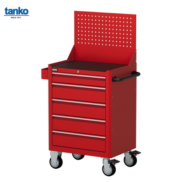 TANKO : ตู้เครื่องมือช่างติดล้อ 5 ลิ้นชัก พร้อมแผงแขวนเครื่องมือ รุ่น EGL-185MA