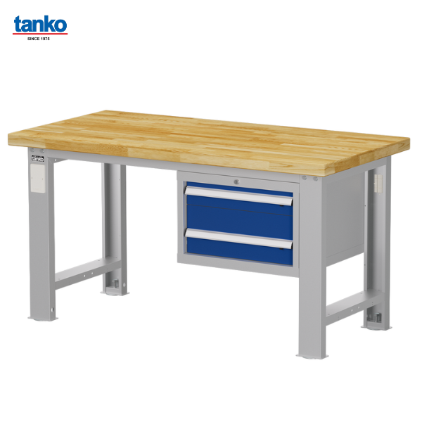 โต๊ะช่างงานหนัก หน้าท็อปไม้พร้อมลิ้นชัก 2 ชั้น TANKO