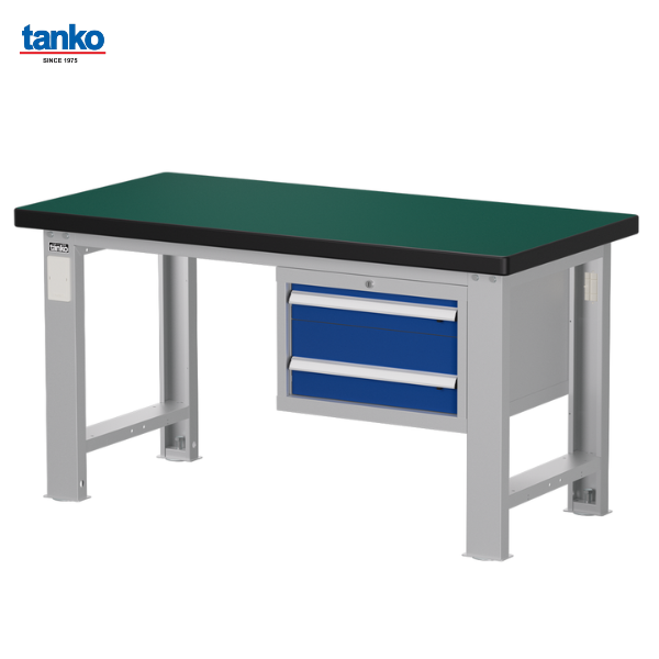 โต๊ะช่างงานหนัก หน้าท็อปยางพร้อมลิ้นชัก 2 ชั้น TANKO