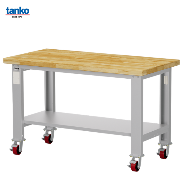 โต๊ะช่างงานหนักติดล้อ หน้าท็อปไม้ TANKO