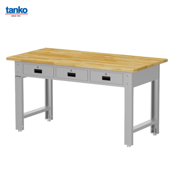 โต๊ะช่างมาตรฐาน หน้าท็อปไม้พร้อมพร้อม3ลิ้นชัก TANKO