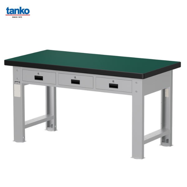 โต๊ะช่างงานหนัก หน้าท็อปยางพร้อมพร้อม3ลิ้นชัก TANKO
