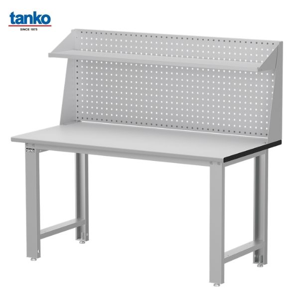 TANKO : โต๊ะทำงานช่างหน้าท็อปลามิเนต หน้ากว้าง 1.5 เมตร รับน้ำหนักได้ 600 กิโล พร้อมแผงแขวนเครื่องมือและชั้นวาง รุ่น WB-57F3