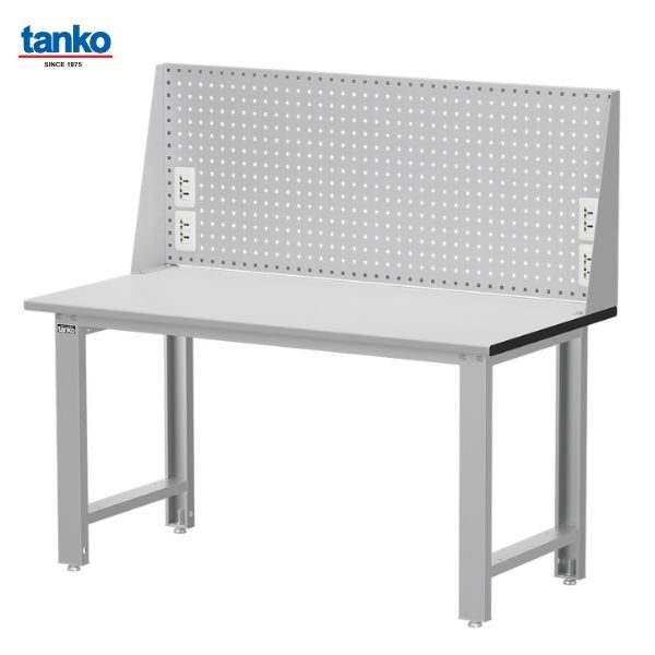 TANKO : โต๊ะทำงานช่างหน้าท็อปลามิเนต หน้ากว้าง 1.5 เมตร รับน้ำหนักได้ 600 กิโล พร้อมแผงแขวนเครื่องมือและชั้นวาง รุ่น WB-57F4