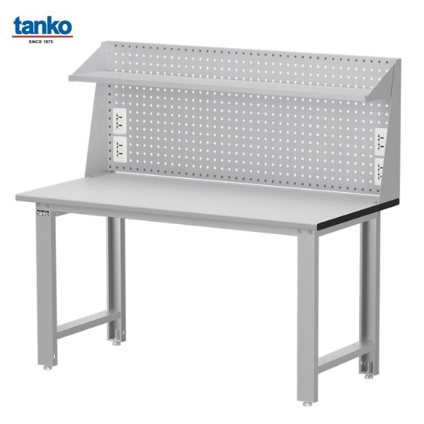 TANKO : โต๊ะทำงานช่างหน้าท็อปลามิเนต หน้ากว้าง 1.5 เมตร รับน้ำหนักได้ 600 กิโล พร้อมแผงแขวนเครื่องมือ ชั้นวาง และปลั๊กไฟ รุ่น WB-57F5