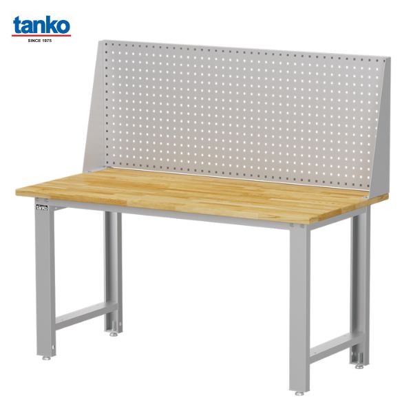TANKO : โต๊ะทำงานช่างหน้าท็อปไม้ หน้ากว้าง 1.5 เมตร รับน้ำหนักได้ 600 กิโล พร้อมแผงแขวนเครื่องมือ รุ่น WB-57W2