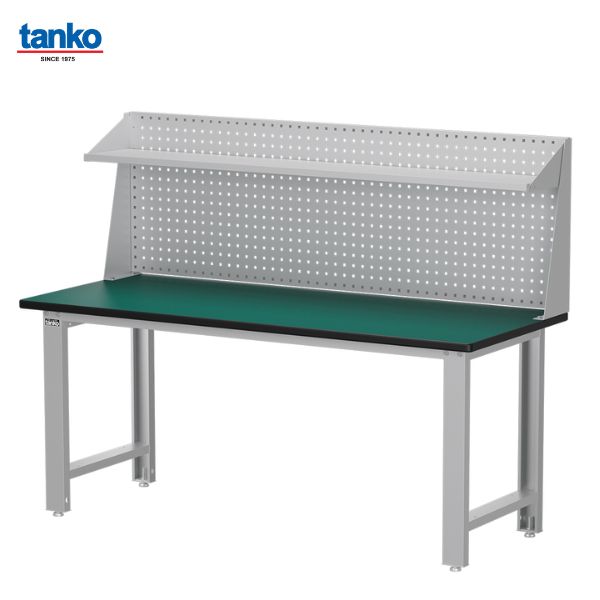 TANKO : โต๊ะทำงานช่างหน้าท็อปยาง หน้ากว้าง 1.8 เมตร รับน้ำหนักได้ 600 กิโล พร้อมแผงแขวนเครื่องมือและชั้นวาง รุ่น WB-67N3