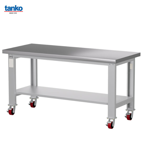 โต๊ะช่างงานหนักติดล้อ หน้าท็อปสแตนเลส TANKO