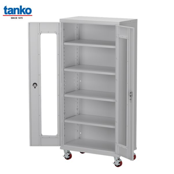 ตู้เหล็กเก็บเครื่องมือช่าง 4 ชั้นวาง พร้อมล้อเลื่อน บานอะคริลิค TANKO รุ่น SAA-361KM