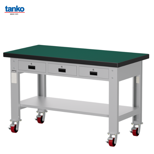 โต๊ะช่างติดล้อหน้าท็อปยางพร้อม 3 ลิ้นชัก TANKO