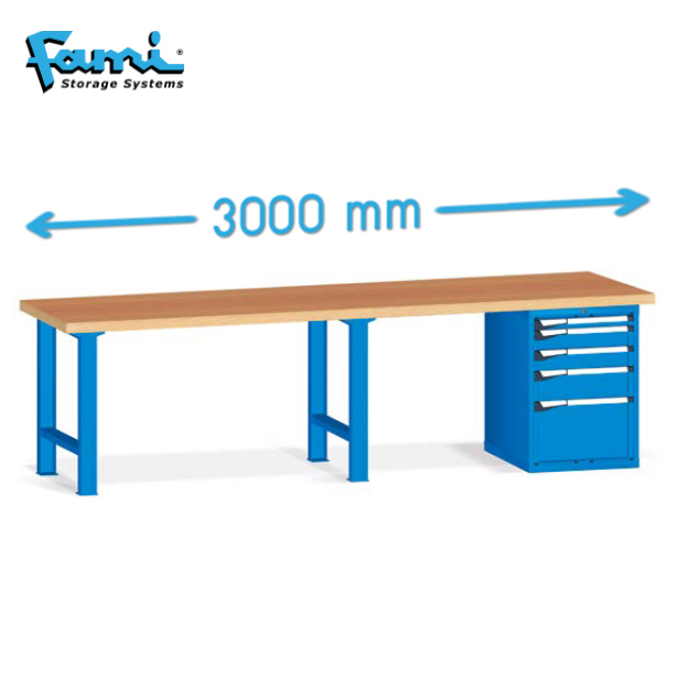 โต๊ะช่าง + ตู้เครื่องมือ FAMI รุ่น M BI A598 C0 10 30 04 หน้าท็อป Multiplex