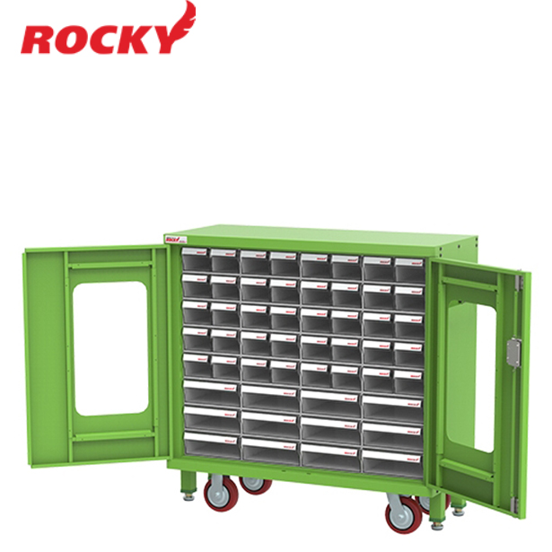 ROCKY : ตู้ใส่กล่องอะไหล่ติดล้อ+ประตูบานเปิด กล่องอะไหล่ 32 กล่อง รุ่น RCB-CC1240