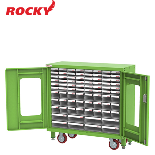 ตู้ใส่กล่องอะไหล่ติดล้อ+ประตูบานเปิด ROCKY รุ่น RCB-CC1241 กล่องอะไหล่ 32 กล่อง