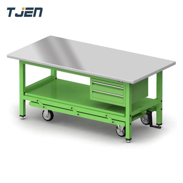 โต๊ะช่างติดล้อ + 2 ลิ้นชัก TJEN รุ่น TWT1890SUS-MS2D หน้าท๊อปสแตนเลส