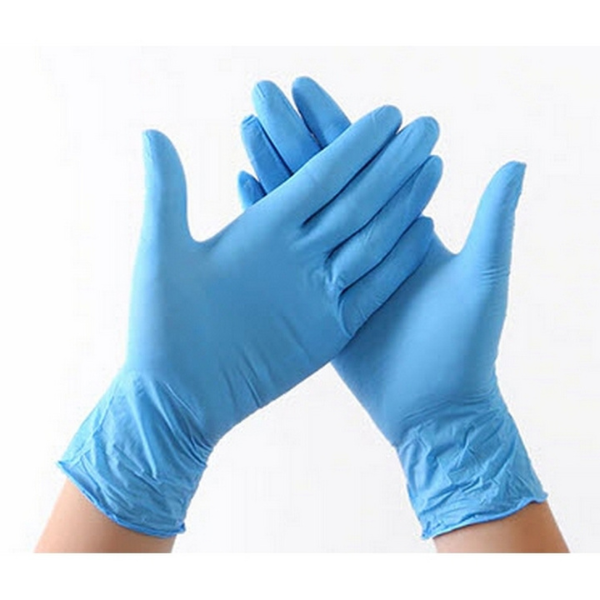 HYCARE ถุงมือยางไนไตร สีฟ้า ไซส์ L ไม่มีแป้ง ป้องกันเชื้อไวรัส สิ่งสกปรก และสารเคมี เหมาะสำหรับผู้ที่มีอาการแพ้ง่าย (50 คู่/กล่อง) (ไฮแคร์)