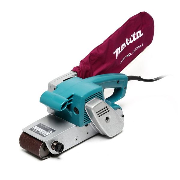 MAKITA : เครื่องขัดกระดาษทรายสายพาน ขนาด 3X24 นิ้ว กำลังไฟ 850 วัตต์ มีถุงเก็บฝุ่น ฉนวนสองชั้น มีระบบกำจัดฝุ่น (มากีต้า)