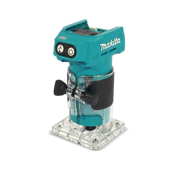 MAKITA : เครื่องทริมเมอร์ไร้สาย 18 โวลต์ ขนาด 6 มม. (1/4 นิ้ว) ความเร็วรอบตัวเปล่า 30,000 รอบ/นาที ไม่รวมแบตเตอรี่และแท่นชาร์จ รุ่น DRT52Z