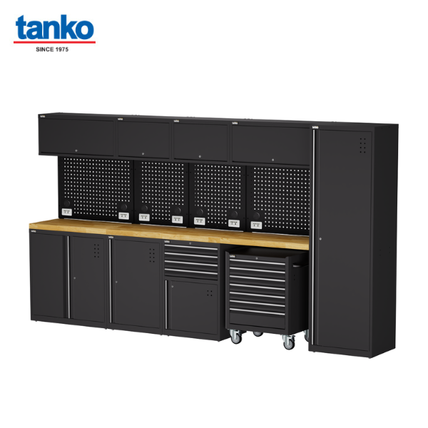 TANKO : เซตตู้เหล็กโมดุลาร์เวิร์คสเตชั่น เคาน์เตอร์ท็อปไม้ (Modular Workstation) รุ่น RY-05WA