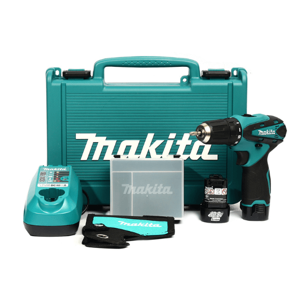 MAKITA : สว่านไขควงไร้สาย 10.8 ขนาด โวลต์ 3/8 นิ้ว รุ่น DF330DWE แรงบิดสูงสุด 24 นิวตันเมตร รวมแบตเตอรี่และแท่นชาร์จ (มากีต้า)