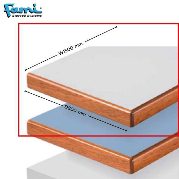 FAMI : หน้าท็อป Top Multiplex With Laminate Andsolid Wood Edges ขนาด W1500xD800 mm. รุ่น FBHA3420008