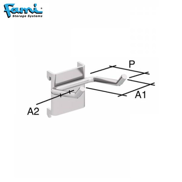 FAMI : ตะขอแขวนเครื่องมือ (Acc) Angle Hook Ø 5 mm (Galvanized) (ใช้กับสินค้าแบรนด์ FAMI) รุ่น CMV10016